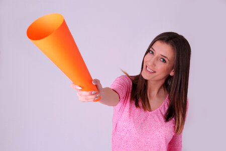 Woman portrait megaphone photo