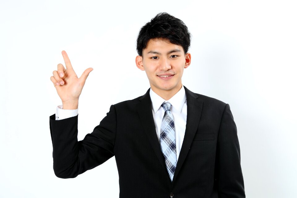 Business man pointing finger