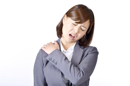 Business woman neck tension