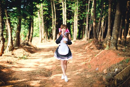 Woman girl cosplay maid