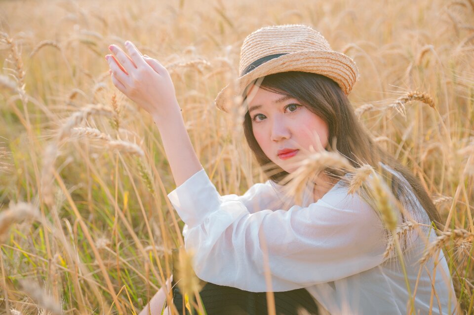 Woman girl field