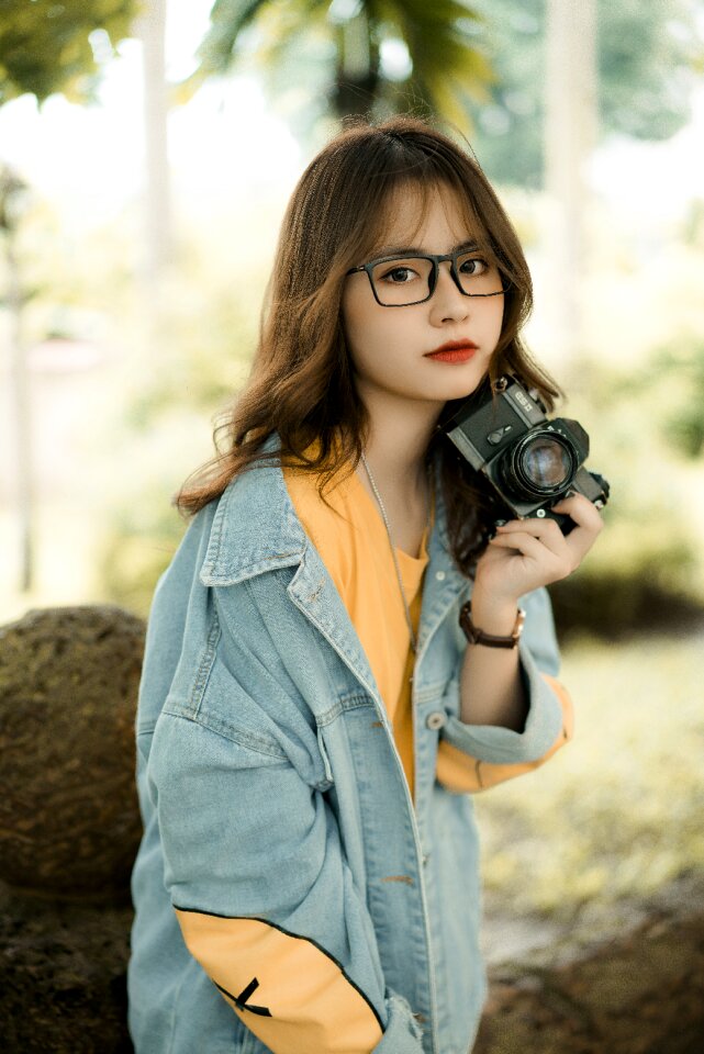 Woman girl portrait camera