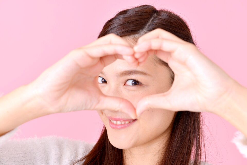 Woman girl portrait heart