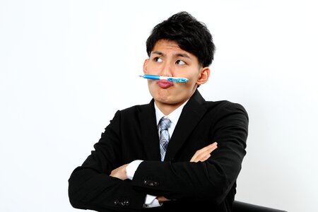 Business man think