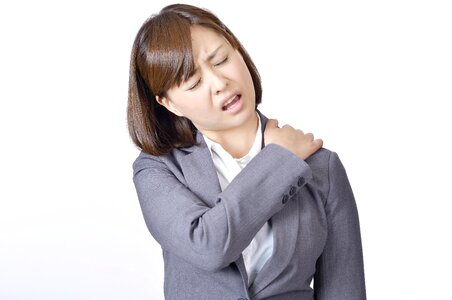 Business woman neck tension photo