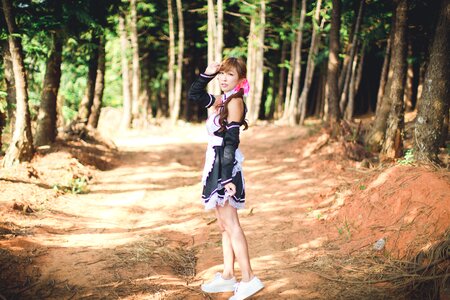 Woman girl cosplay maid