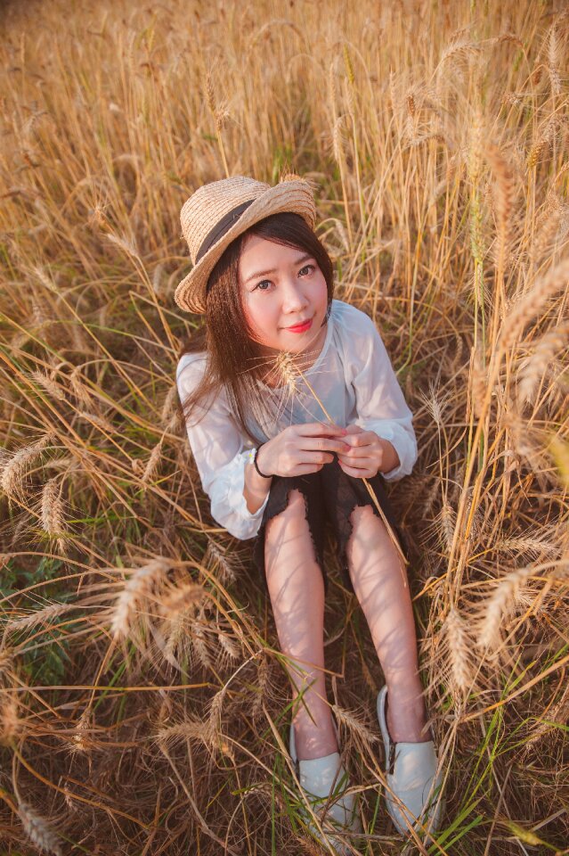 Woman girl field