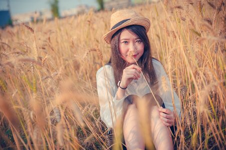 Woman girl field