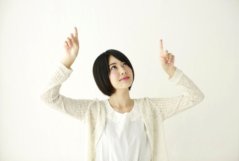 Woman girl pointing finger