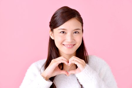 Woman girl portrait heart