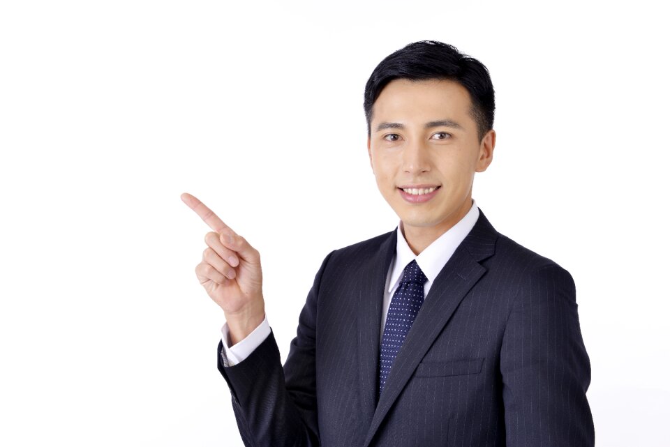 Business man pointing finger