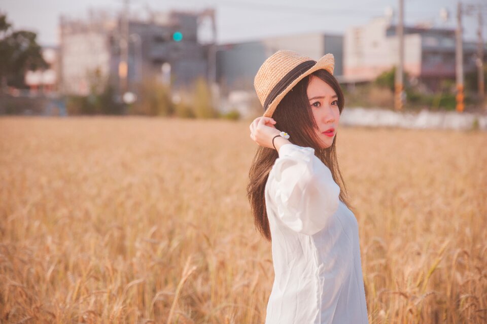Woman girl field