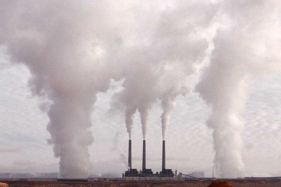 Air pollution smoke factory