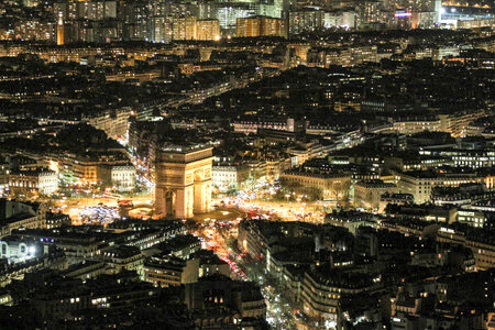 Arc de triomphe paris night view photo