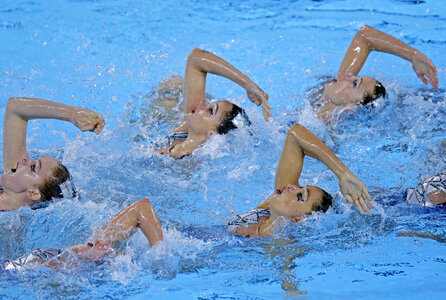 Artistic swimming synchronized photo