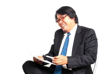 Business boss laugh
