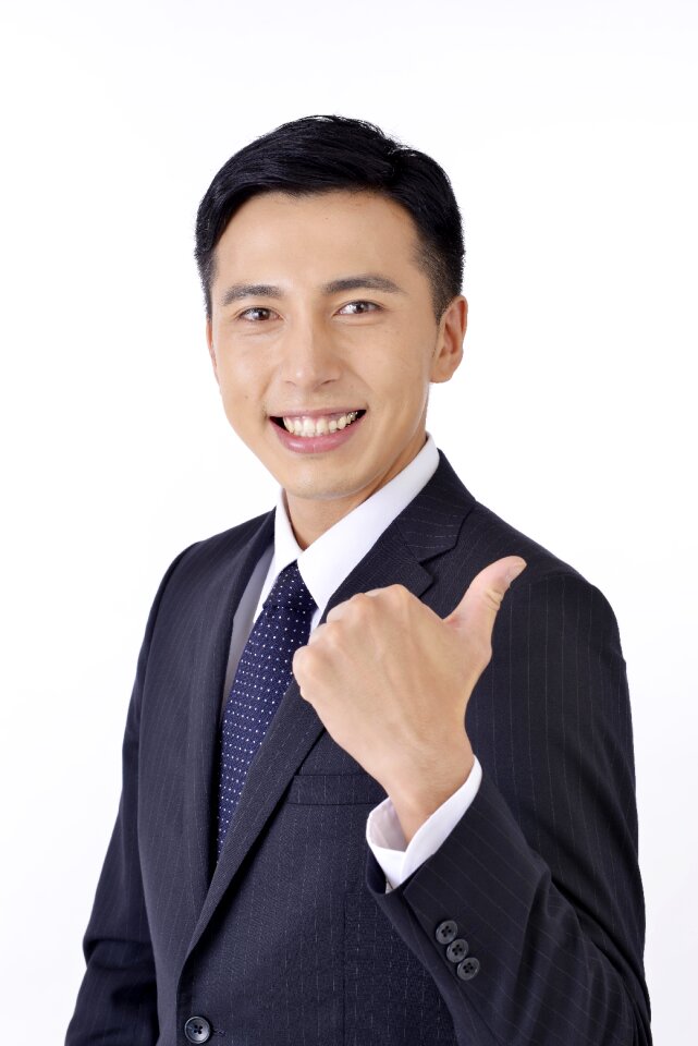 Businee man thumbs up