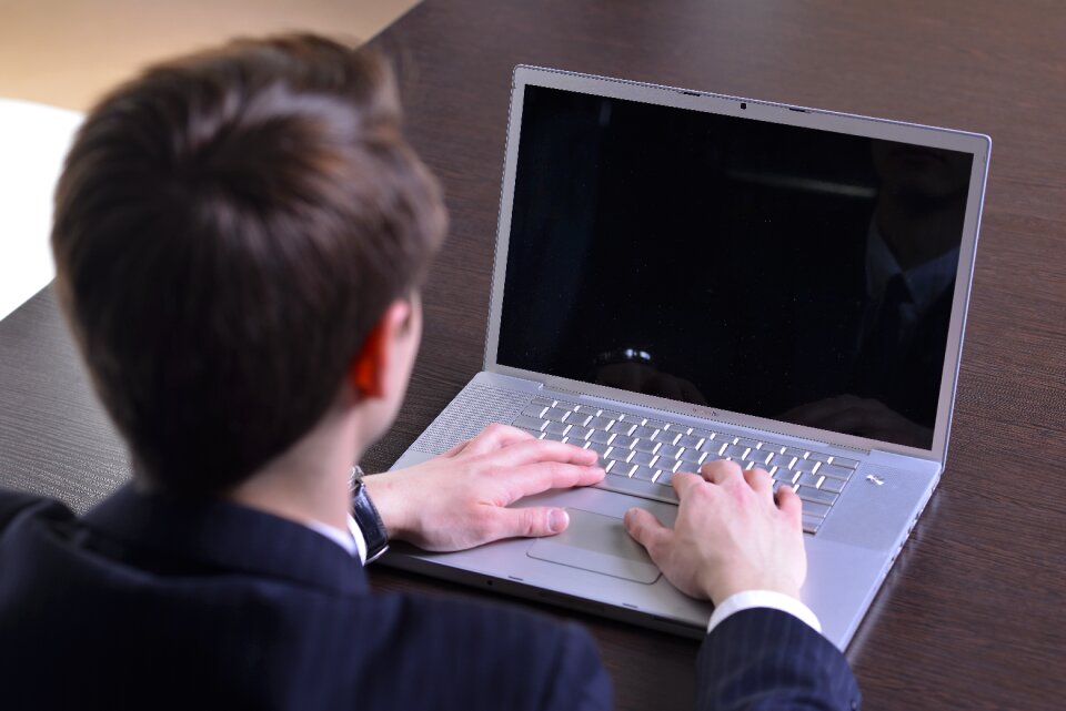 Business man laptop computer photo