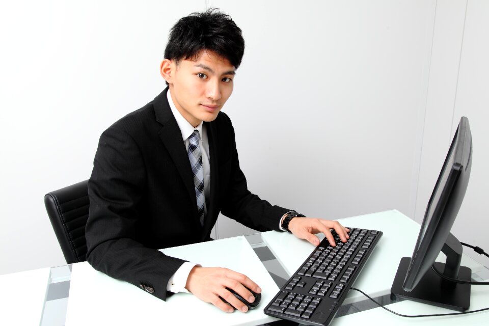 Business man computer