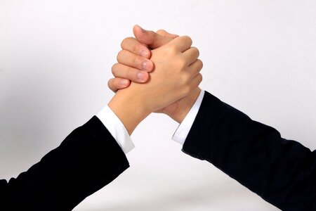 Business shaking hands