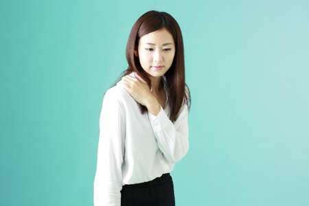 Business woman neck tension photo