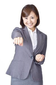 Business woman punch