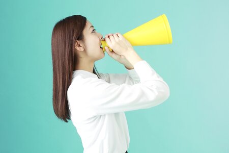 Business woman megaphone