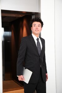 Businessman laptop computer