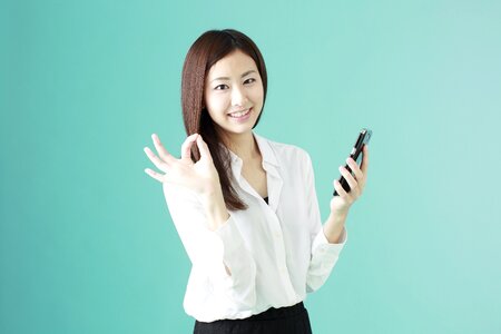 Business woman ok sign photo