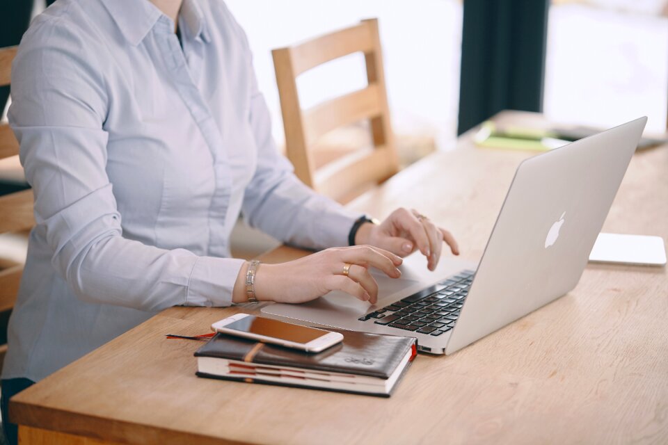 Business woman work laptop computer