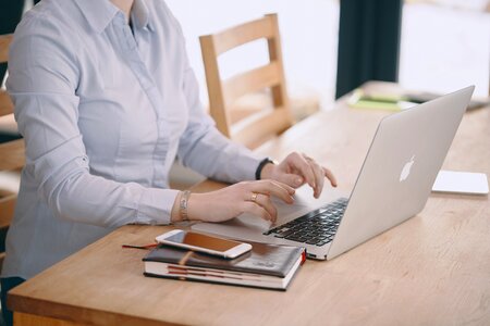Business woman work laptop computer photo