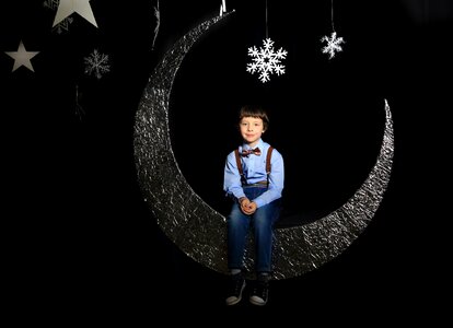 Child boy portrait moon