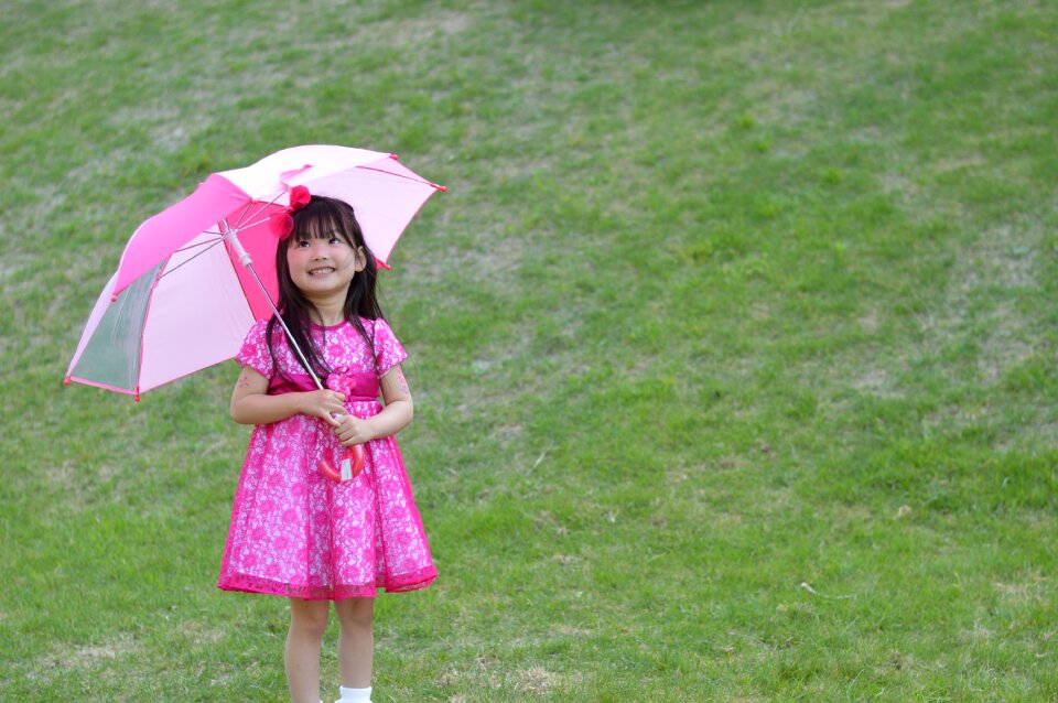 Child girl umbrella