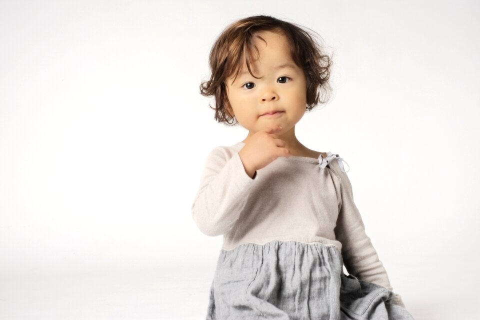 Child girl portrait think