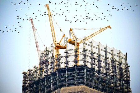 Construction building tower crane photo