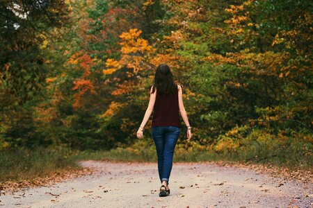 Country road woman