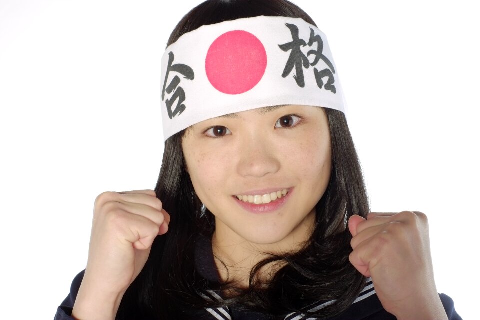 Female student fighting pose