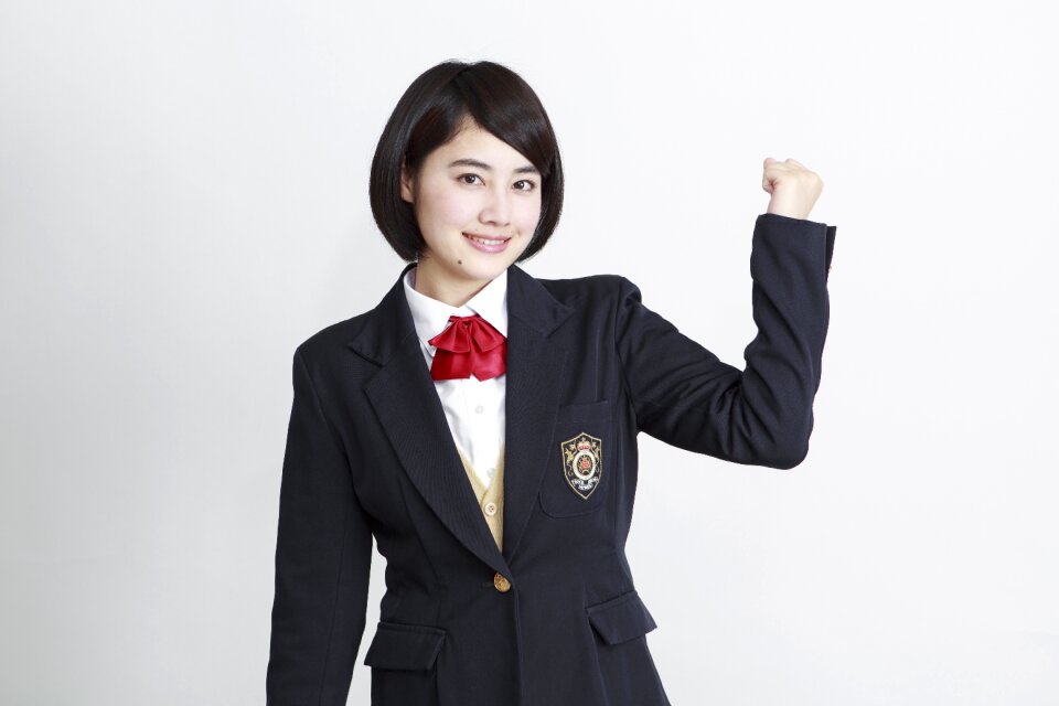 Female student fist pump