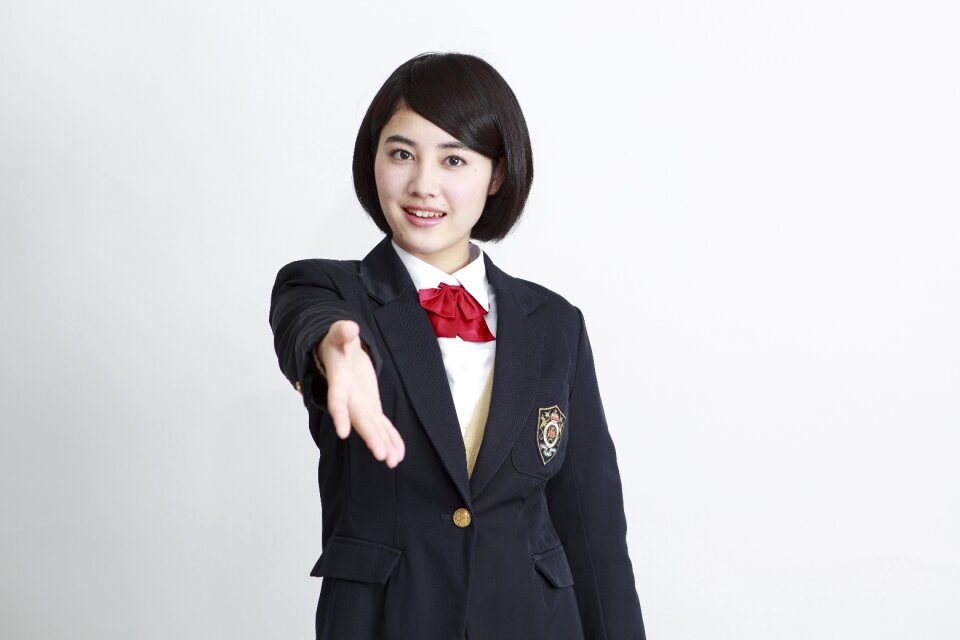 Female student handshake