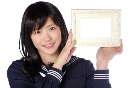 Female student photo frame
