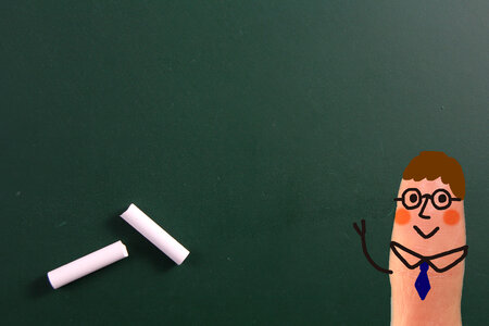 Finger doll teacher blackboard