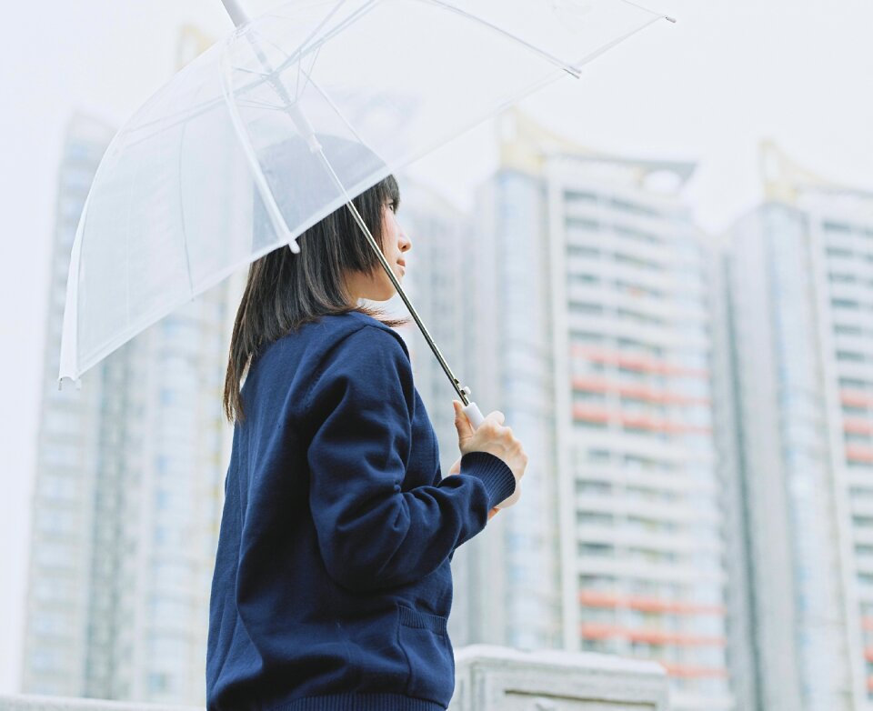 Female student umbrella