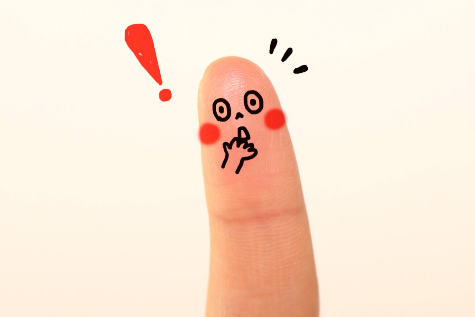Finger doll surprised