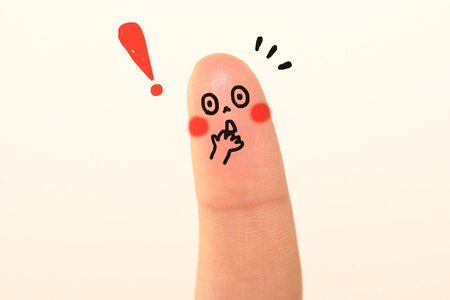 Finger doll surprised