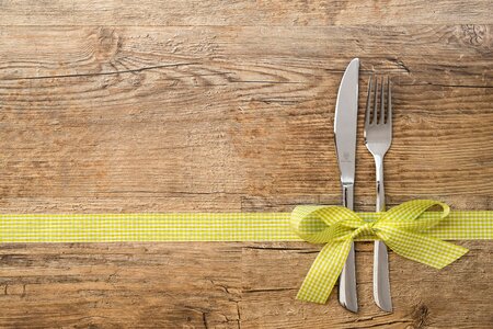 Fork table knife ribbon photo