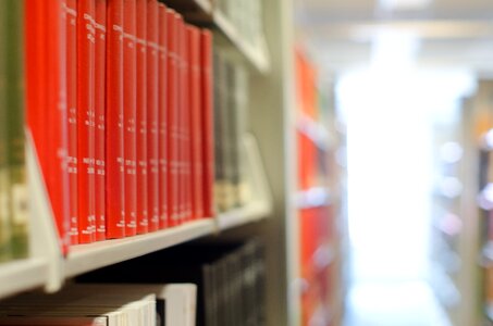 Library books bookshelf photo