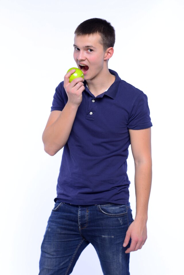 Man portrait apple