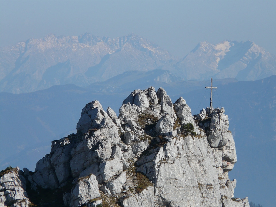 Summit cross backlighting haze