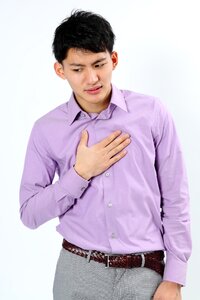 Man portrait beating heart