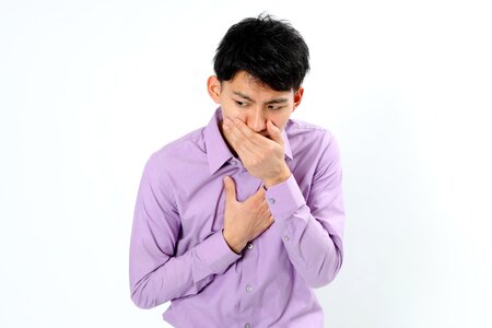 Man portrait nauseous
